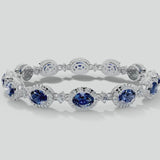 Oval Shape 12 Carat Sapphire Center Featuring Diamond Halo Bracelet BRHAOCS