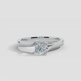 "Valentine" Round Cut 2 Carat Twisted Shoulder Platinum Engagement Ring SSRB06