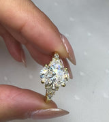 "Tiana" Oval Cut 2 Carat Diamond Shoulder 18K Yellow Gold Engagement  DSOC08