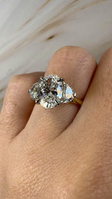 "Sunshine" Oval Cut 2 Carat Trilogy Platinum Engagement Ring