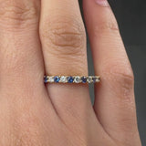 "Nuvella" Blue Sapphire 0.20 Carat Natural Diamond Half Eternity Ring HR82