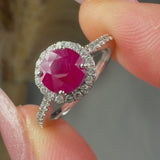 "Valyra" Round Cut 1.3 Carat Natural Diamond Shoulder Engagement Ring HR67
