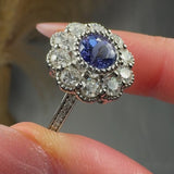 "Elva" 1.10 Carat Tanzanite Round Cut Natural Diamond Shoulder Engagement Ring HR1503
