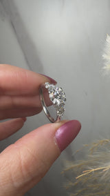 "Sterley" 1.5 Carat Round Cut Diamond Shoulder Engagement Ring