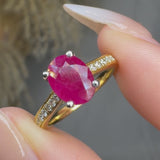 "Nyzor" Pink 1.04 Carat Oval Cut Natural Diamond Shoulder Engagement Ring HM456