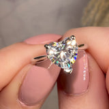 "Amora" 3.28 Carat Solitaire Heart Shape Cut Diamond Engagement Ring