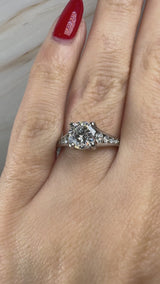 "Caro" Round Cut 2.5 Carat Diamond Shoulder Platinum Engagement Ring