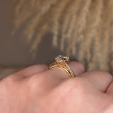 "Tori" 2 Carat Princess Cut Square Diamond Crossover Diamond Shoulder Engagement Ring