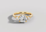 "Zena" Round Cut 2 Carat Trilogy 18kt Yellow Gold Engagement Ring UHRB10