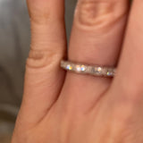 "Kye" Rectangle Pattern Diamond Half Eternity Ring ET76