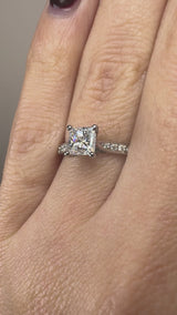 "Kristine" Princess Cut 1.5 Carat Diamond Shoulder Engagement Ring