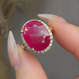 "Velqira" Ruby 11.12 Carat Oval Cut Lab Grown Diamond Engagement Ring HLR10