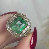 "Enchanted" Emerald Cut 5 Carat Halo Engagement Ring