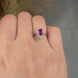"Vexa" Ruby 1.2 Carat Pear Cut Natural Diamond Engagement Ring HR1265