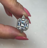 "Lottie" Emerald Cut 4 Carat Diamond Shoulder Platinum Engagement Ring DSEC09
