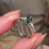 "Alena" White Gold 0.75 Carat Green Pear Cut Lab Grown Diamond Ring