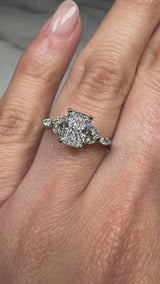 "Sophia" Radiant Cut 2 Carat Diamond Shoulder Platinum Engagement Ring