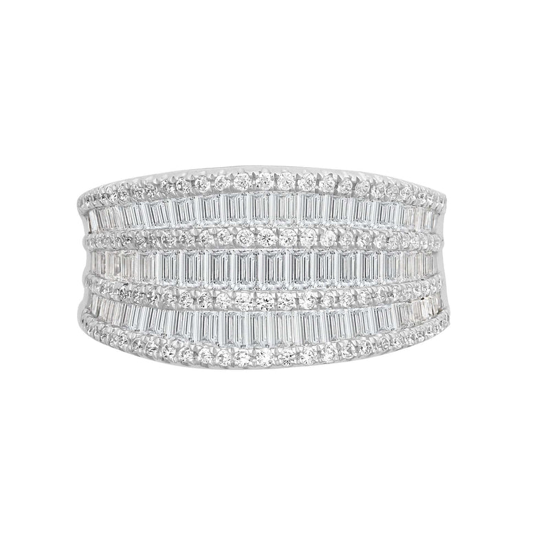 18ct White 2.21ct Round & Baguette Diamond Ring - HEERA DIAMONDS