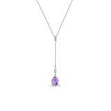 18ct White Gold Diamond And Amethyst Necklace - HEERA DIAMONDS