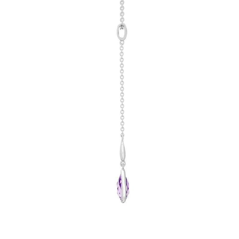 18ct White Gold Diamond And Amethyst Necklace - HEERA DIAMONDS