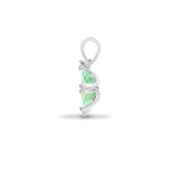 18ct White Gold Diamond And Green Amethyst Pendant - HEERA DIAMONDS