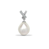 18ct White Gold Diamond And Pearl Pendant - HEERA DIAMONDS