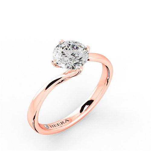 SALVA Round Brilliant Solitaire Engagement Ring in Rose Gold - HEERA DIAMONDS