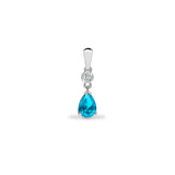 9ct White Diamonds -4pts Aquamarine -90pts Drop Pendant - HEERA DIAMONDS