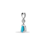 9ct White Diamonds -4pts Aquamarine -90pts Drop Pendant - HEERA DIAMONDS