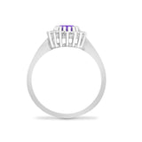 9ct White Gold Diamond And Amethyst Ring - HEERA DIAMONDS