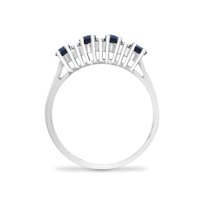 9ct White Gold Diamond And Sapphire Ring - HEERA DIAMONDS