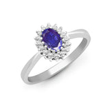 9ct White Gold Diamond And Tanzanite Ring - HEERA DIAMONDS