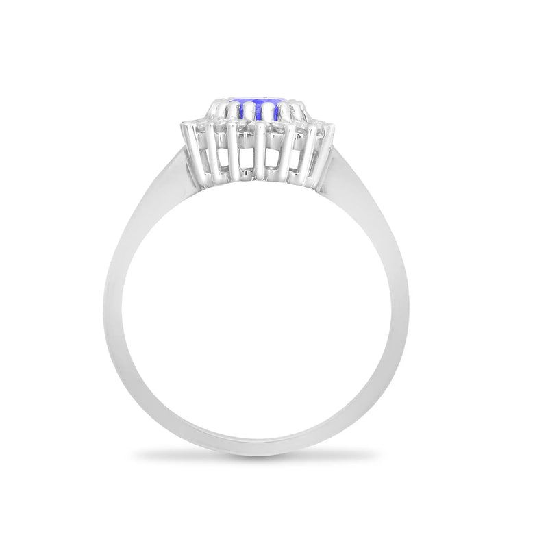 9ct White Gold Diamond And Tanzanite Ring - HEERA DIAMONDS