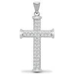 9ct White Gold Diamond Cross - HEERA DIAMONDS