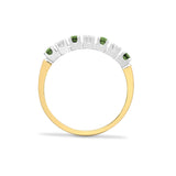 9ct Yellow Gold Diamond And Emerald Ring - HEERA DIAMONDS