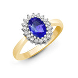 9ct Yellow Gold Diamond And Tanzanite Ring - HEERA DIAMONDS