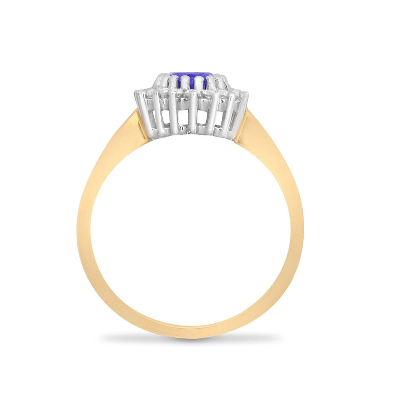 9ct Yellow Gold Diamond And Tanzanite Ring - HEERA DIAMONDS
