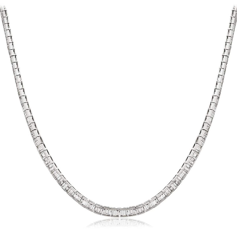 BAGUETTE CUT DIAMOND CHANNEL SETTING BRACELET IN 18K WHITE GOLD - HEERA DIAMONDS