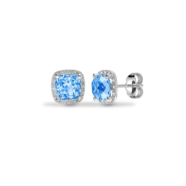 BLUE TOPAZ DROP EARRINGS IN 9K WHITE GOLD - HEERA DIAMONDS