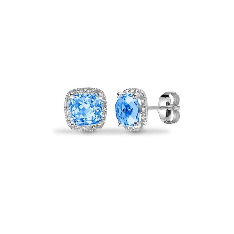 BLUE TOPAZ DROP EARRINGS IN 9K WHITE GOLD - HEERA DIAMONDS