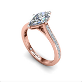 CLEO - Emerald Diamond Engagement ring with Princess Channel Set Shoulders in Rose Gold - HEERA DIAMONDS