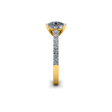 SONIA - Princess Diamond Engagement ring with Diamond Shoulders in Yellow Gold - HEERA DIAMONDS