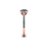 SONIA - Princess Diamond Engagement ring with Diamond Shoulders in Rose Gold - HEERA DIAMONDS