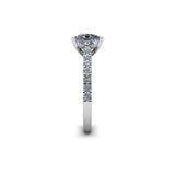 SONIA - Princess Diamond Engagement ring with Diamond Shoulders Platinum - HEERA DIAMONDS
