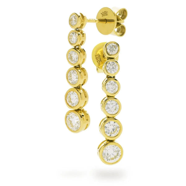 DIAMOND IN RUB OVER SETTING DOP EARRINGS IN 18K YELLOW GOLD - HEERA DIAMONDS