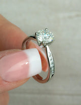 REBECA - Round Brilliant Engagement ring with Diamond Shoulders in Yellow Gold - HEERA DIAMONDS