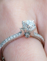 MARIANA - Round Brilliant Engagement ring with Diamond Shoulders in Yellow Gold - HEERA DIAMONDS