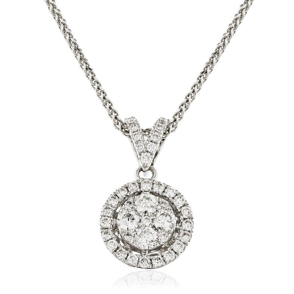 Diamond cluster Pendant with Halo - HEERA DIAMONDS