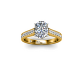 ELBA - Oval Diamond Engagement ring with Diamond Shoulders in Yellow Gold - HEERA DIAMONDS