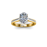 ESTELLA - Oval Diamond Engagement ring with Diamond Shoulders in Yellow Gold - HEERA DIAMONDS